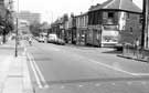 View: t06795 Glossop Road looking towards the city centre (Claremont Place on left, Broomspring Lane on right)