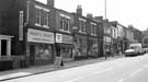 Shops on Glossop Road showing (l. to r.) No. 337 Hardy's Bakery, sandwich shop and No. 339 Martins News