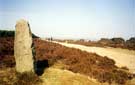 Waymarker/snowstone on Houndkirk Road (looking north-north-east towards Ringinglow at the side of the abandoned Sheffield to Buxton turnpike road.