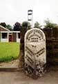 'Green' milestone on the A6102 Wadsley Langsett and Sheffield Road  next to Stocksbridge Fire Station, Manchester Road.