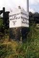 Repainted guide stoop to Edgemount, Bradfield, Wightwizzle, Oughtibridge and Sheffield at the junction of Thorn House Lane and Brightholmlee Lane. Repainted 1995.