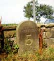 Milestone - 5 mile marker at Ringinglow next to the Norfolk Arms public house