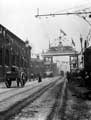 Decorative arch on Savile Street to celebrate the royal visit of King Edward VII and Queen Alexandra, sponsored by John Brown and Co., designed and erected by G.H. Hovey 