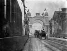 Decorative arch sponsored by Vickers Sons and Maxim, Brightside Lane, to welcome King Edward VII and Queen Alexandra on their visit to Sheffield 