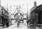 Decorative arch at the junction of Broad Street and South Street, Park during the visit of Queen Victoria 21st May 1897. Decorative arch at the junction of Broad Street and South Street, Park during the visit of Queen Victoria 21st May 1897.