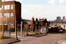 Daniel Doncaster and Sons Ltd, steel converters, rear of the Doncaster Street offices under demolition and the cementation furnace to the left of it, 1988