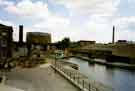 Construction in the Canal Basin showing the Effingham Street gas holder (left)