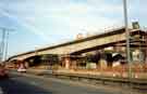 Supertram bridge under construction at the bottom of the Parkway