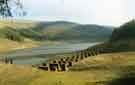 Foundations of old railway bridge used when the Derwent and Howden Dams were built