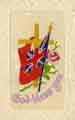 Embroidered World War One postcard with motif  'God Bless You'
