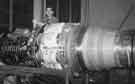 Working on a Rolls Royce Avon gas turbine engine for a Hunter 4 aircraft
