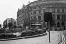 Town Hall Square looking (left) to Fargate and showing (right) Yorkshire Bank and (foreground) Goodwin Fountain