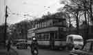Tram No.210 at Meadowhead showing (right) Taggy's ice cream van
