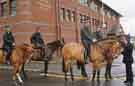Mounted police outside Attercliffe Police Station, Attercliffe Common