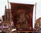 Possible National Union of Mineworkers march in Barnsley. Banner for North Silkstone Branch.