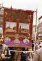 Possible National Union of Mineworkers march in Barnsley. Banner for Woolley Branch.