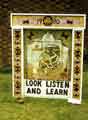 Greenhill Guides well dressing entitled 'Look, listen and learn', outside St. Peter's C of E Church, Reney Avenue,