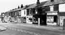 Derelict shops on Langsett Road, Hillsborough showing (right) No.338, E. Parkins Ltd. butchers