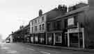 Derelict shops on Nos. 117 - 147 Ecclesall Road showing (r.to l.) Sai Sumurai, motorcycle dealer and Michael Townsend Ltd.