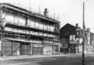 Derelict shops on Attercliffe Road showing (l.to r.) Nos. 862 - 864 Harry S. Allen Ltd., chemists and Nos. 870 - 872 Attercliffe Sale and Exchange