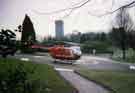 View: t10688 Air ambulance on the helicopter landing pad, Weston Park