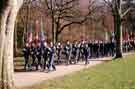 Parade by USAF personnel at the anniversary of the USAF Flying Fortress (Mi Amigo) crash in Endcliffe Park