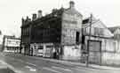 Derelict shops on Blonk Street near to junction with The Wicker showing (left) the Big Gun public house, No.17 The Wicker
