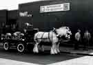 Tetley Brewery horse drawn dray outside the Burngreave Club and Institute, Gower Street