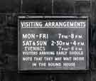 Notice board for hospital visiting times, Royal Infirmary, Infirmary Road