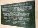 Memorial plaque in Peace Gardens to those who died in the Spanish Civil War