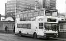 View: t11167 South Yorkshire Transport. Bus No. 1889 in Pond Street Bus Station showing (back) Sheffield Polytechnic