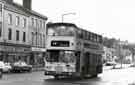 South Yorkshire Transport. Bus No. 1553 on The Wicker showing (left) No. 35 Ye Old Coach House and Nos. 39 - 41 Animal Magic 