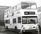 View: t11204 South Yorkshire Transport. Bus No.1529 in bus park off Harmer Lane showing (left) Sheaf House