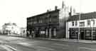 Attercliffe Road showing (left) No. 838 Golden Ball public house (latterly The Turnpike), Attercliffe Road swimming baths and No. 822 The Greyhound public house