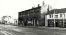 View: t11286 Attercliffe Road showing (left) No. 838 Golden Ball public house (latterly The Turnpike), Attercliffe Road swimming baths and No. 822 The Greyhound public house