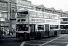 View: t11386 Chesterfield Transport. Bus No. 147 on Spital Hill advertising Chesterfield Transport Centenary, 1882 - 1982