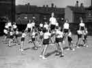 Physical training at Ann's Road Council School, Heeley, during Education Week