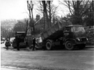 Hangingwater Road showing surface roadworks with steamroller Hangingwater Road showing surface roadworks with steamroller