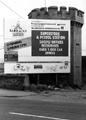 Langsett Road showing advertising board for Morrisons Supermarket development at Hillsborough Barracks
