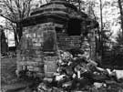 Desecrated Bright Mausoleum. This is a mausoleum at the Jewish Cemetery off Rodmoor near to Crawshaw Lodge, Hollow Meadows which was established by Isaac Bright (uncle of Horaio Bright)