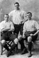 Three footballers in England shirts. The player on the right is Albert Sturgess who also played for Sheffield United.