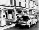 E. H. Pickford and Co. Ltd., motor dealer and engineers, Crescent Works, Ecclesall Road. Hillman Minx saloon (reg. n. 4705 WB) at petrol pumps on the forecourt, 1960