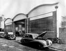 E.H. Pickford and Co. Ltd., motor car dealers - Derby showroom. Display of (possibly second-hand?) cars, c. 1950