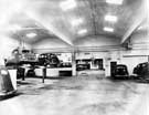E.H. Pickford and Co. Ltd., motor car dealers - Derby showroom.  c. 1950. Interior of servicing department.