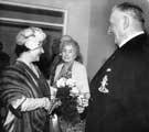 Elizabeth, the Queen Mother meeting residents of an Old People's home
