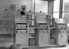 General view of the teleprinter room at The Mount, Glossop Road, head office of United Steel Companies Ltd.
