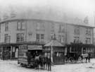 Tram No. 44 at Nether Edge Market, showing (right) J. Hartley, butchers and M. Dixon, confectioners Tram No. 44 at Nether Edge Market, showing (right) J. Hartley, butchers and M. Dixon, confectioners