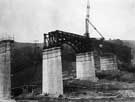 Construction of new A57 Manchester to Sheffield road bridge across Ladybower Dam, Ashopton