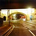 View: u08315 Wicker Railway Viaduct (Wicker Arches) at night from Spital Hill