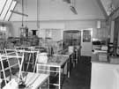 Interior of Wisewood Secondary School, Rural Lane possibly Domestic Science room  given the presence of the cooker.